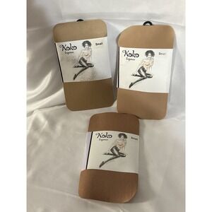 Koko Legwear Tights Small Brown Nude Pantyhose Nylon Lot of 3 New